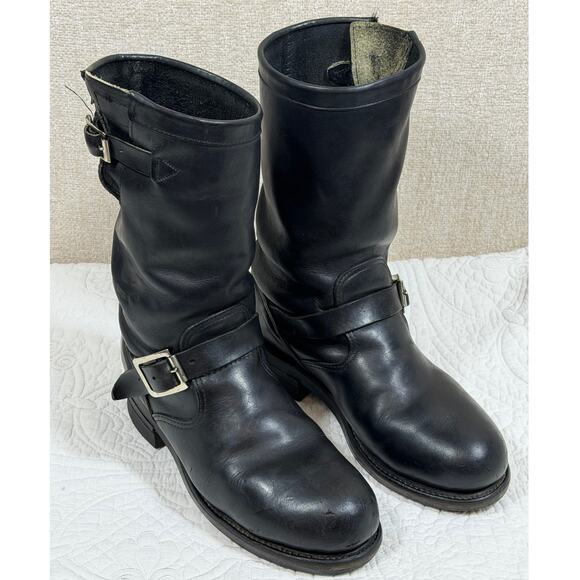 Chippewa Women 7.5M Black Steel Toe 9 Inch Work Motorcycle Boots Leather USA - Picture 1 of 14